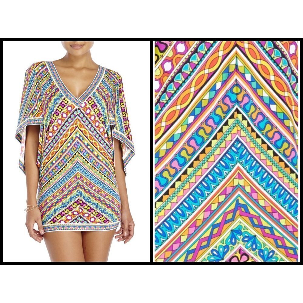 💕TRINA TURK💕 Peruvian Stripe Tunic Swim Cover Up Small S NWT